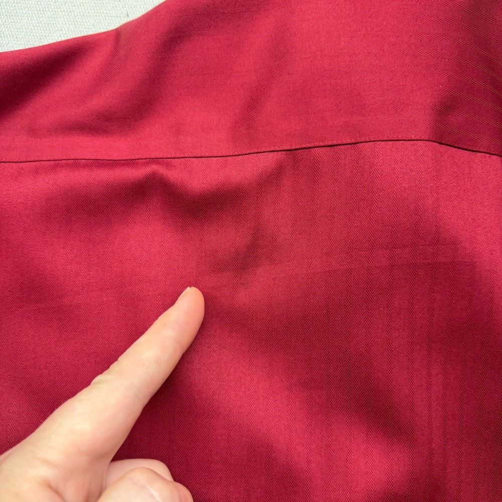 Joseph Abboud Mens Slim Fit Dress Shirt Red Herringbone Long Sleeve Button Down - Picture 12 of 12